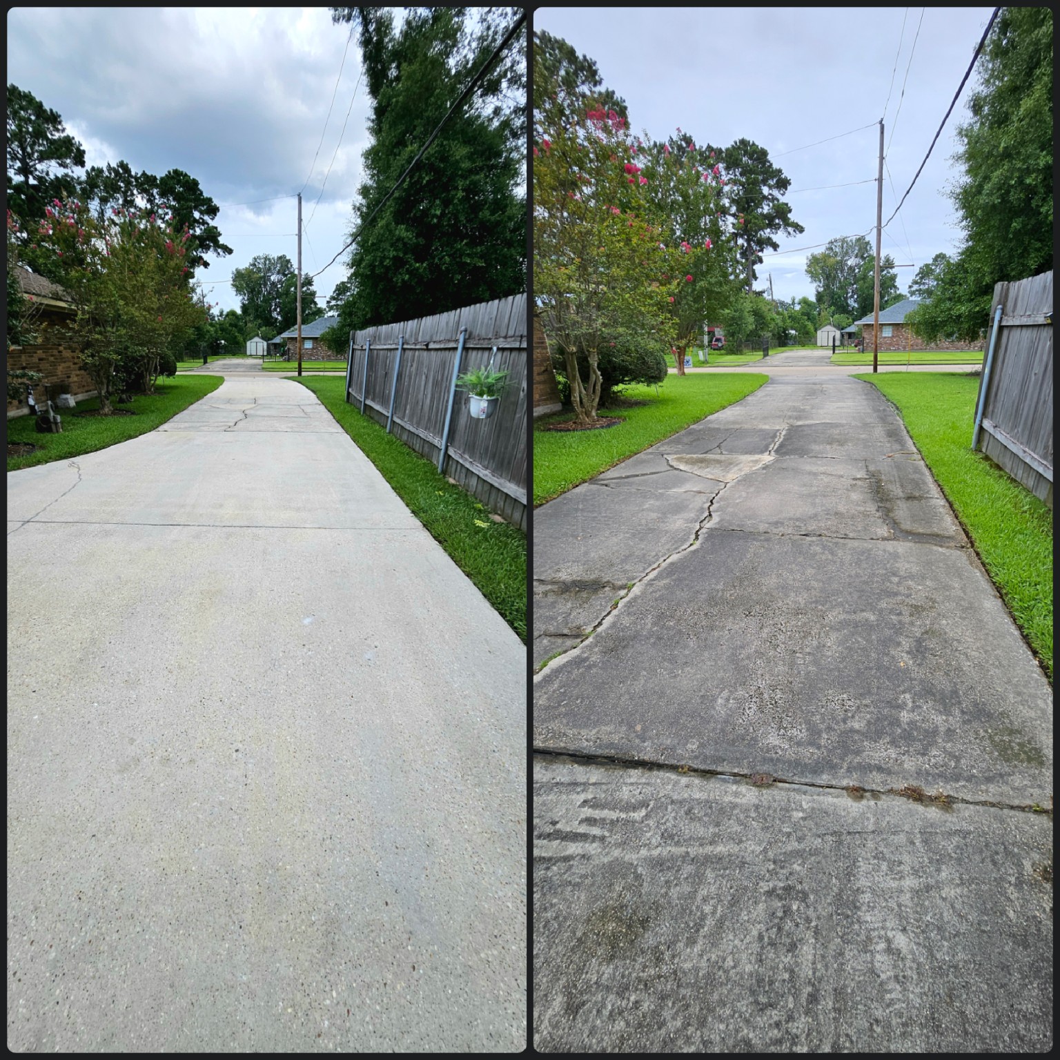 Driveway cleaning before and after