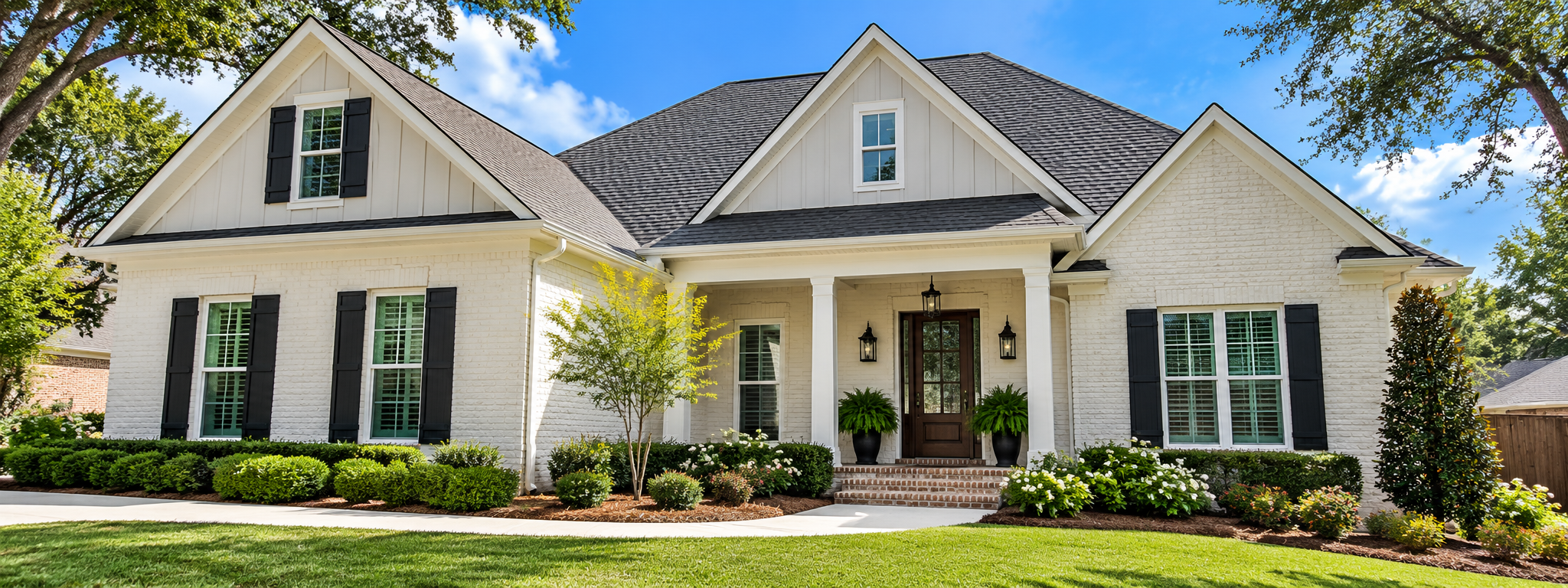 Clean home exterior after soft washing